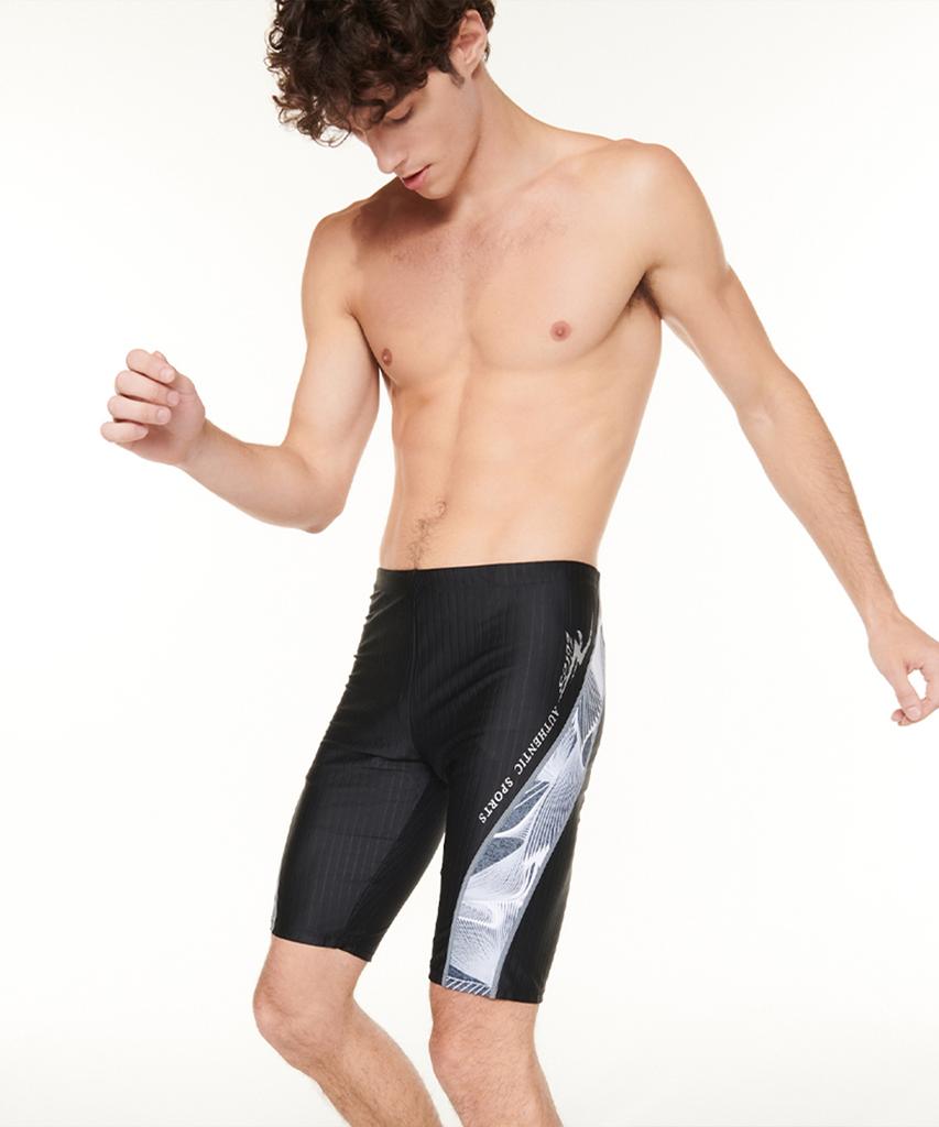 Jeteseu Men'S Easy Fit Knee-Length Swimsuit Pants Indoor Swimwear M_3A753