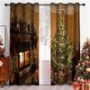 Joyful Latest  Christmas Drapes Christmas Bells Crimson Festive Drapes 2 Panels Deluxe Livingroom Space Bedchamber Balcony Kitchen Decoration