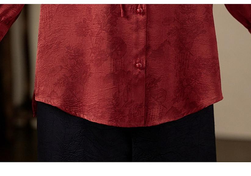 Elegant National Style Spring/Autumn Shirt for Middle-Aged and Elderly Women - Lightweight and Stylish
