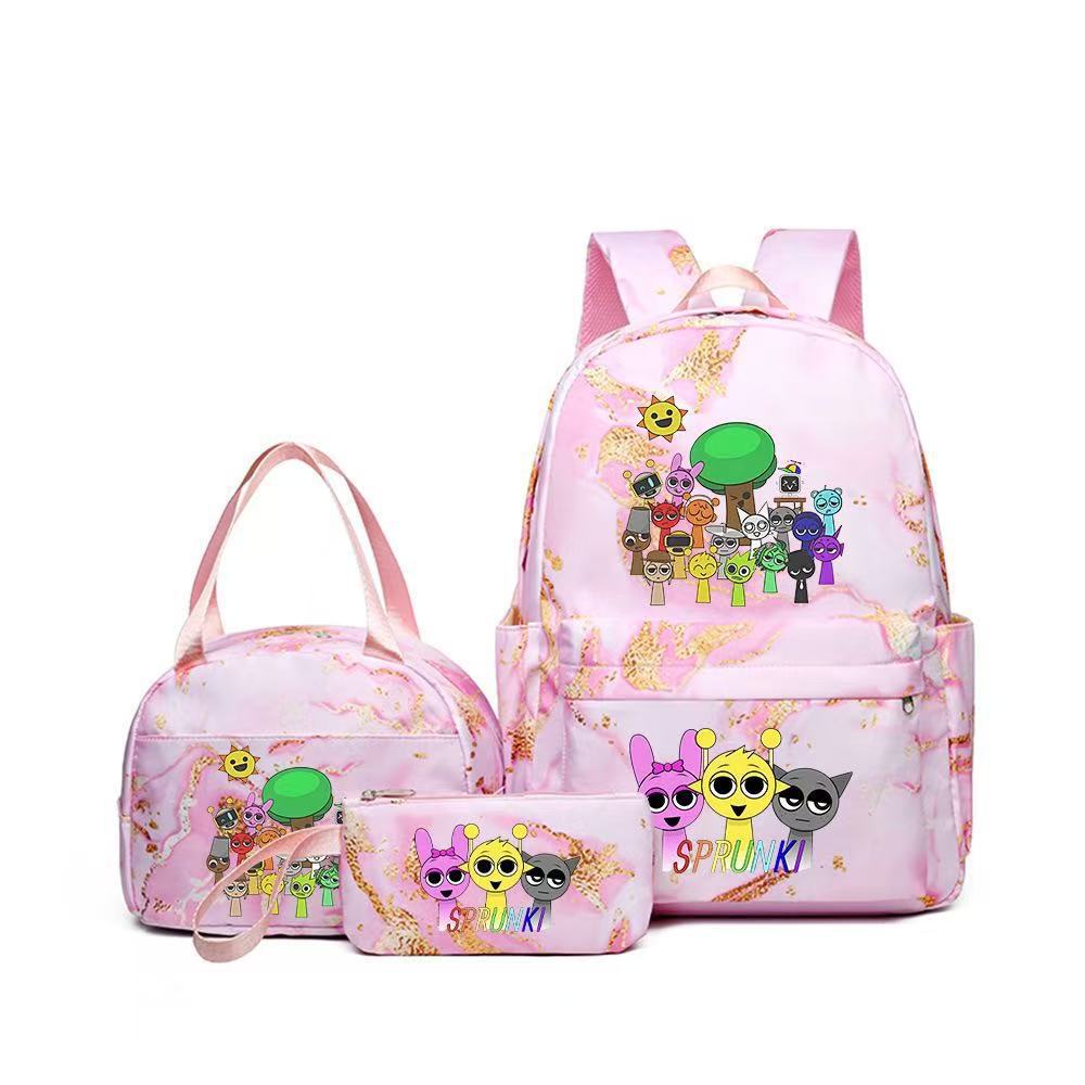 Rhythm zygote student schoolbag children's backpack backpack three-piece set