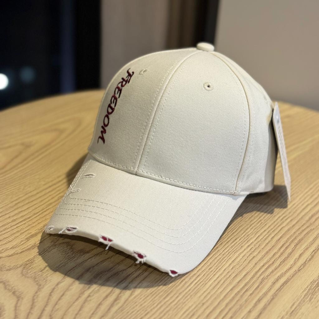 High-quality, Personalized, Fashionable, Frayed-edge Letter Embroidery New Wide-brim Baseball Cap, Trendy and Versatile for Both Men and Women