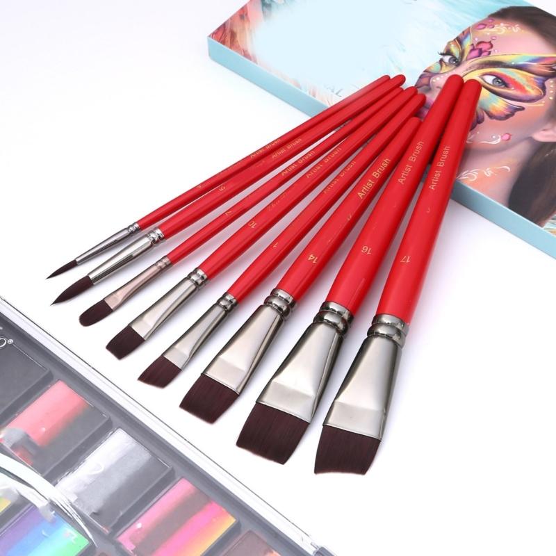 8 Stück Künstler-Pinsel Körperbemalungs-Pinsel Nylonhaar Malpinsel Gesichtsfarbe Pinsel Zeichenbedarf