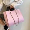 Women's Bag New Fashionable Texture Shoulder Handbag Large Capacity Canvas Chain Tote Bag Tide
