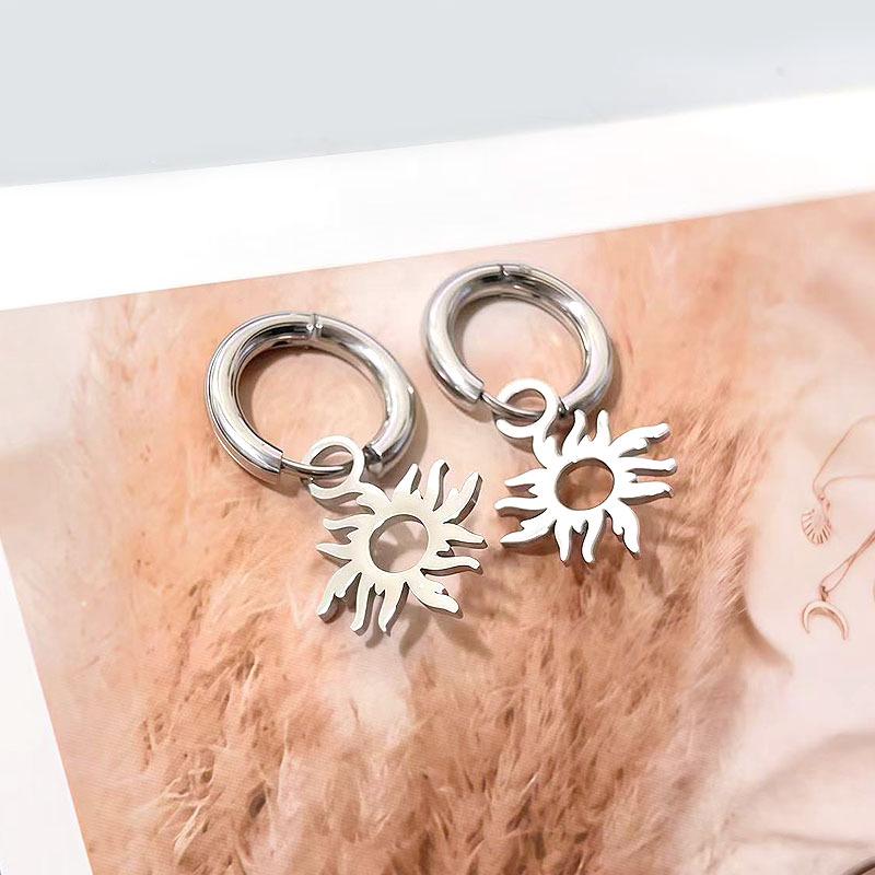 Trendy Titanium Steel Cat Ear Stud Earrings for Men & Women in Korean Punk Style