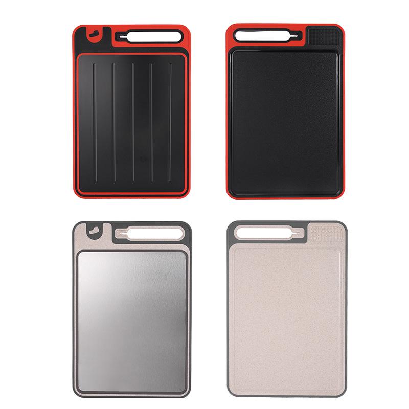 304 Stainless Steel, Dual-Sided, Anti-Mold Cutting Board with Edged Defrosting and PP Material for Household Use.