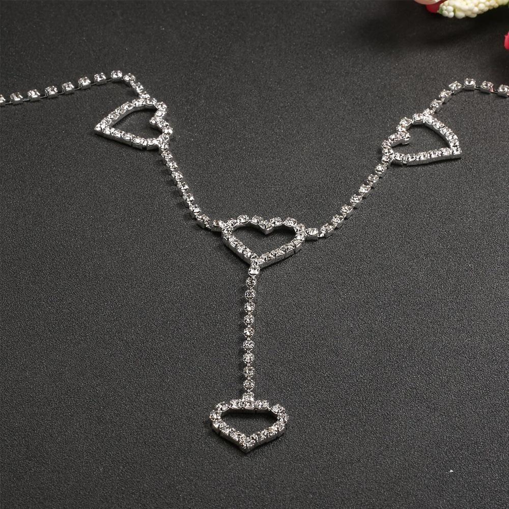 Sexy Rhinestone Heart Waist Chain - Bridal  Car Show Accessory