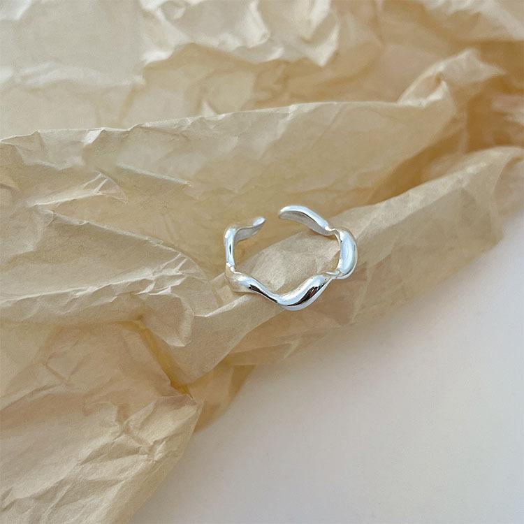 

Кольцо с волной из стерлингового серебра, особый интересный дизайн, холодный стиль, указательный палец S925 с открывающимся индивидуальным женским кольцом, украшение opening adjustable