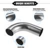 UXCELL 2 Stück 19mm 25mm 32mm 38mm 63mm 90° Bogen Winkelrohr Schlauchrohr DIY Auspuffrohr Lufteinlassrohr für Auto 304 Edelstahl