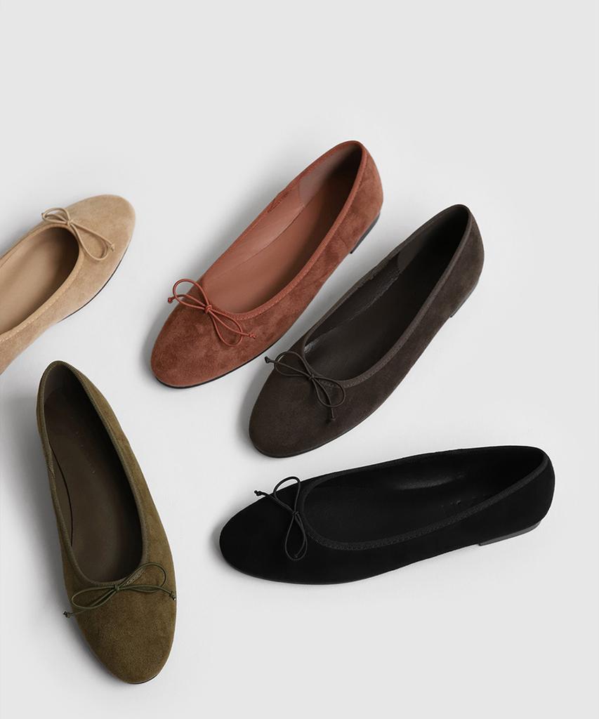 Sappun Ansley Ribbon Flat Shoes (1Cm)