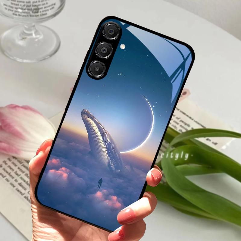 

Для Samsung A26 5G Чохол Жорсткий ПК Загартоване Скло Чохол для Телефона Для Samsung Galaxy A36 A56 5G Модний З тваринами Скляний Захисник Чохли Galaxy A36