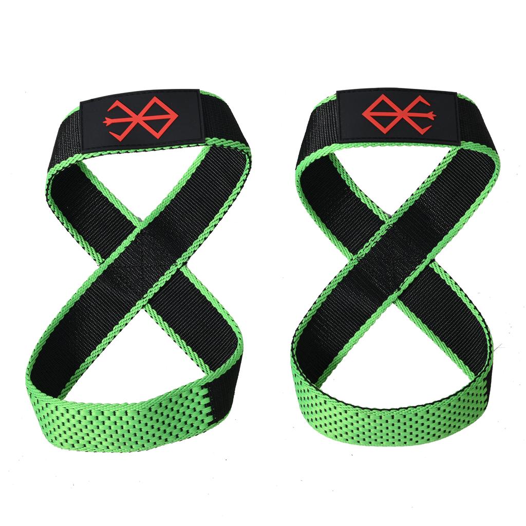 Custom Logo Figure 8 Lifting Straps For Deadlift, Powerlifting, & Cross Training Strong Weightlifting Wrist Straps