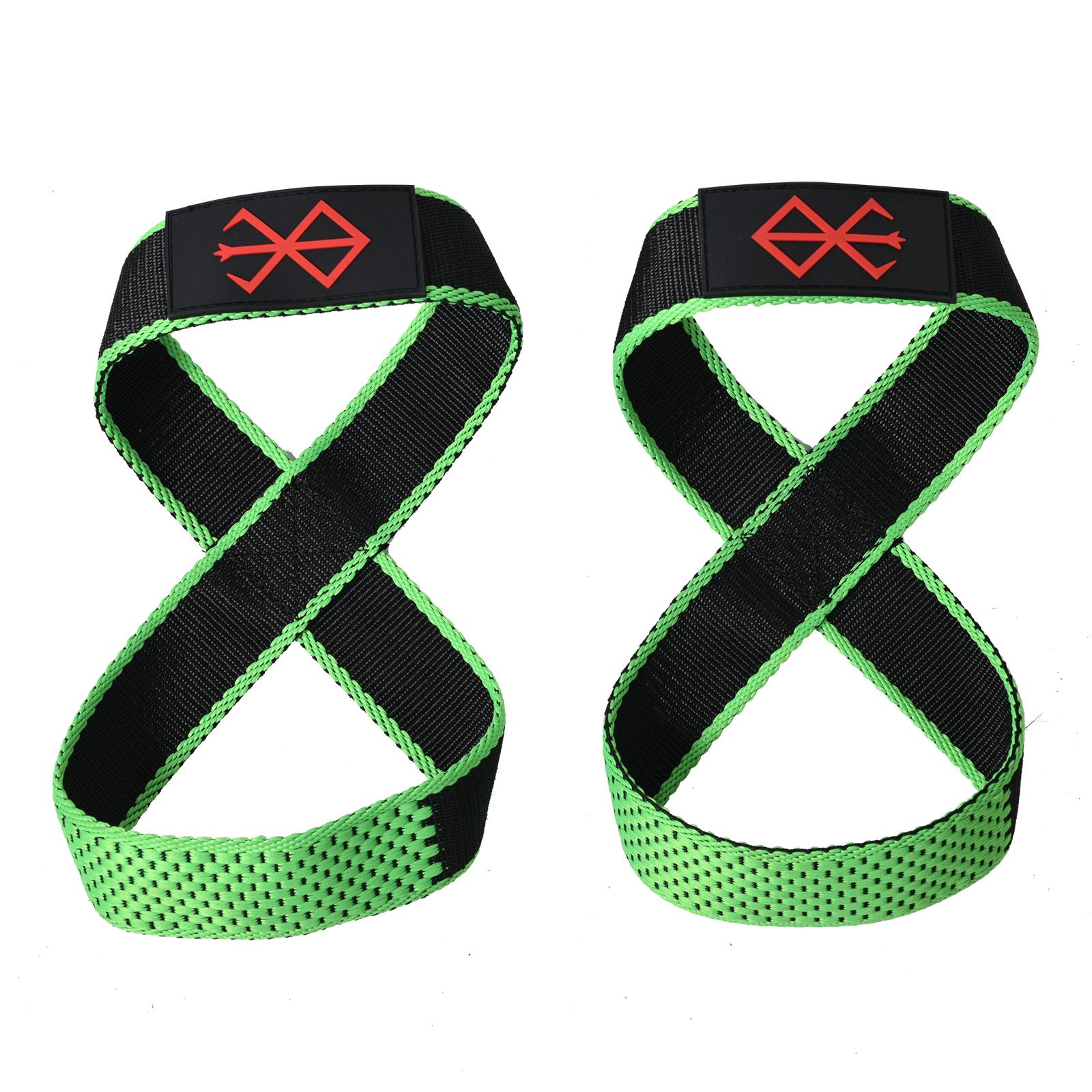 Custom Logo Lifting Straps for Deadlift - Figure 8 Wrist Straps Weight Lifting, Powerlifting, Workout Weightlifting for Men