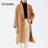 Fanzhen Women's 100% Wool Loose-Fit Mid-Length Coat