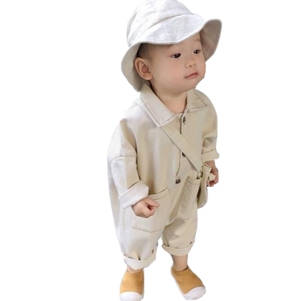 

Icyrain Baby Denim Overalls for Girls and Denim Long Perfect for Baby Showers and Outings 02 Romper, Kids Boys, All-in-One, Open-Front, Sleeves,