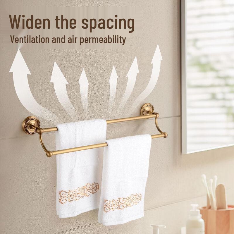 Yipan Antique European Brass Twist Towel Rack & Soap Dish