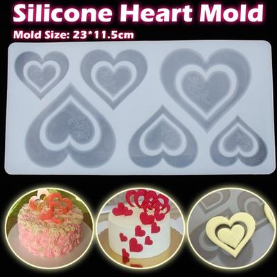 1 Pz Cuore Rosa Silicone Stampo Cioccolato Strumenti Decorazione Torta Stampo per Cupcake Biscotti