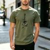 Minimalist Ink Brush Art Abstract Guitar Graphic Short Sleeve T Shirt Unisex Unisex Cotton Soft Daily Streetwear Casual Music Lover