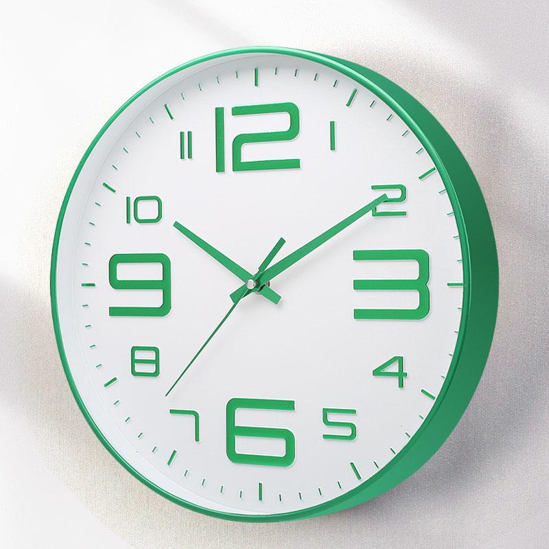 8 Inch Silent Wall Clock Round Three-dimensional Digital Modern Wall Clock Not Ticking Wall Clock Bedroom Living Room