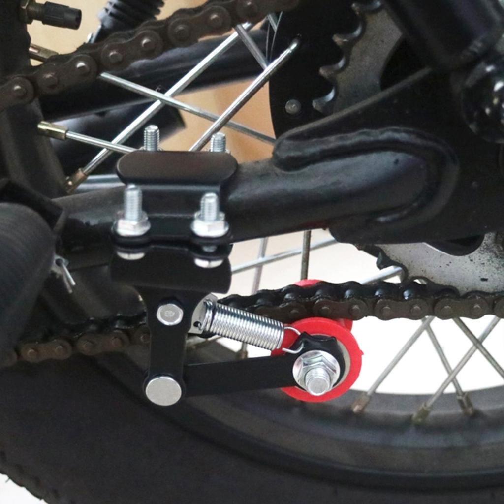 Universal Motorcycle Chain Adjuster Iron Durable Tensioner Roller Tool for Dirt Bike ATV Chain Protection