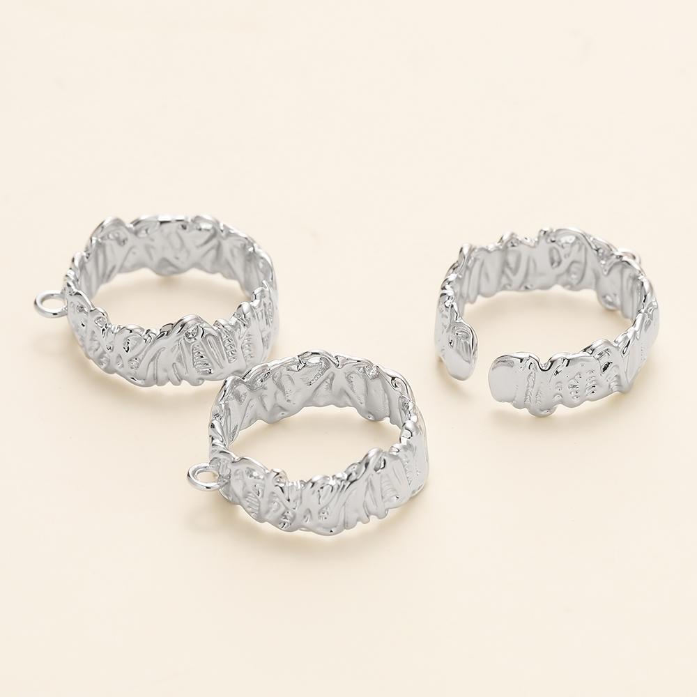 

2Pcs/Pack 14/18K Gold Plated Irregular Open Split Ring for Handmade DIY Ring Setting Jewelry Making Supplies Accessories платиновий