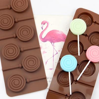Moule à sucettes en silicone rond réutilisable, mignon, fleur, gelée, bonbons, chocolat, ustensiles de cuisson, outils de décoration de gâteaux