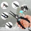 FLISSA Fishing Pliers, Split Ring Pliers, Hook Remover, Needle Remover, Line Cutter, Locking Mechanism, Rope, Carabiner, Loss Prevention,