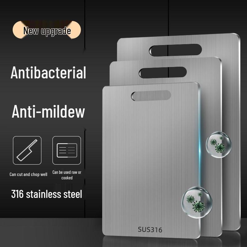 Tabla de Cortar Antibacteriana de Acero Inoxidable de Grado Alimenticio - Resistente y Antimoho, Ideal para Cocina y Preparación de Masa