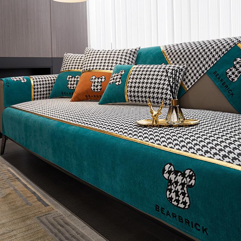 

Универсальная подушка для дивана из синели Four Seasons, высококачественная нескользящая кожаная подушка для дивана из массива дерева 70*70cm