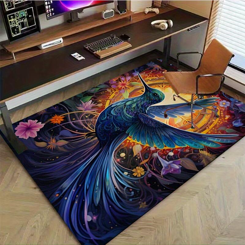 1pc. Colorful Hummingbird Floral Rug for Home Decor, Office Carpet, Chair Cover, Outdoor Mat Gift