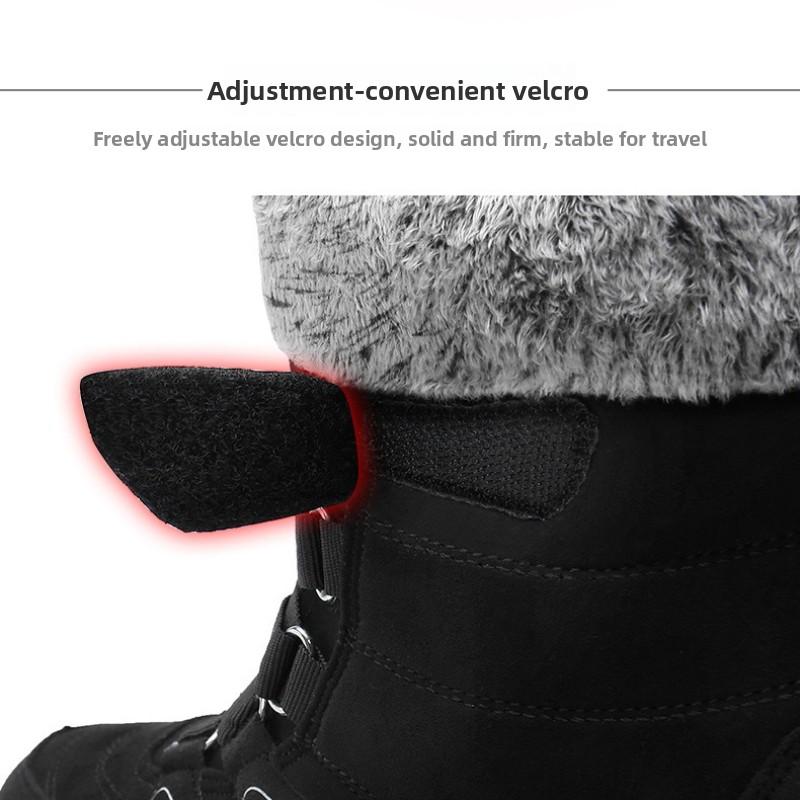 Couples' Matching Snow Boots Winter Fleece-Lined Thermal Boots Men's & Women's Cold-Resistant High-Top Outdoor Short Boots Cotton-Lined Footwear