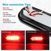 Universal 2X Oval Brake Stop Tail Fog Drl Turn Sealed Marker Lights Flush Mount 6" Inch 24 Led Truck Trailer Boat Utility Red Lens Waterproof 12V