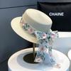 New French Bow Straw Hat Women's Flat-top Sunscreen Hat Summer Casual Sunshade Straw Sun Hat