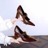 Women Pumps Fashion Classic Patent Leather High Heels Shoes Pointed Head Paltform Wedding Women Dress Shoes Size 40