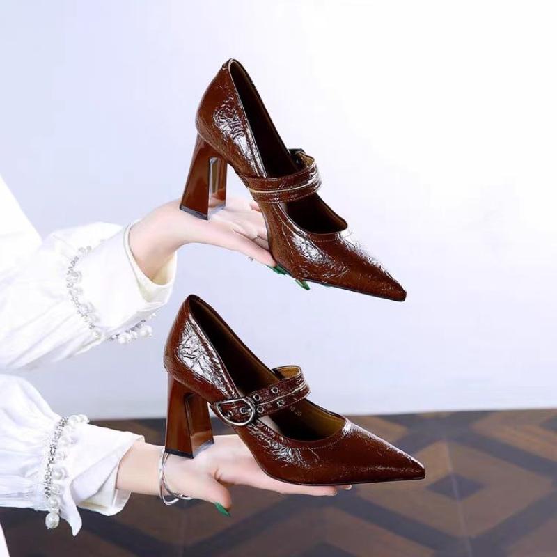 Women Pumps Fashion Classic Patent Leather High Heels Shoes Pointed Head Paltform Wedding Women Dress Shoes Size 40