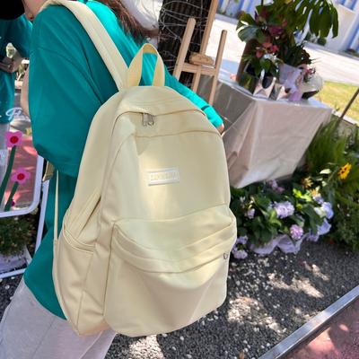 Student Schoolbag Women's Solid Color Large Capacity Backpack