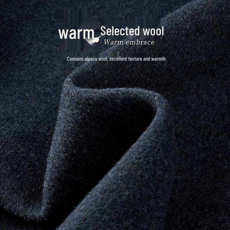 Men's Alpaca Wool Blend Single-Breasted Mid-Length Coat