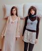 MELLY&ROSE Corsage Wave Knit Dress Scarf Set(310257)_L/Pink