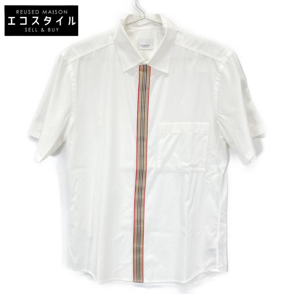 Burberry 8015436 20Stainless Steel White Tisci-era Cotton Short Sleeve Shirt Tops S whiteUsed