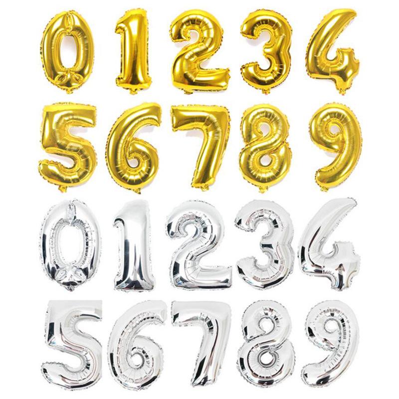 Gold Number Balloons 40 Inch Foil Balloon Adult Kids Birthday Anniversary Decoration Party Gold 0 1 2 3 4 5 6 7 8 9 Balloon