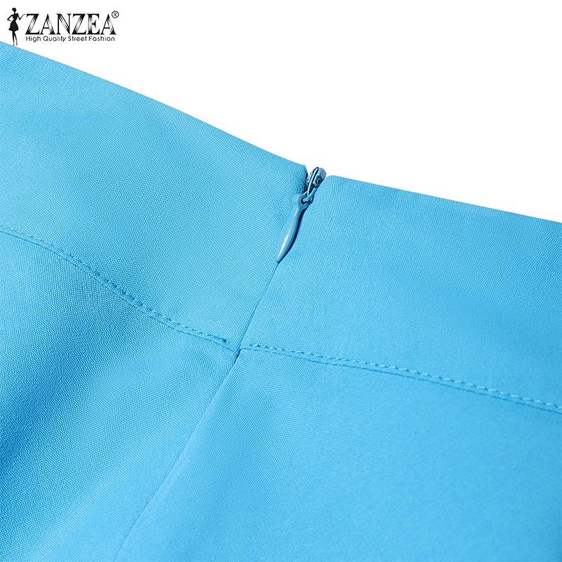 ZANZEA Women Short Sleeve Blouse and Fishtail Skirts Summer Two Piece Suit Sets