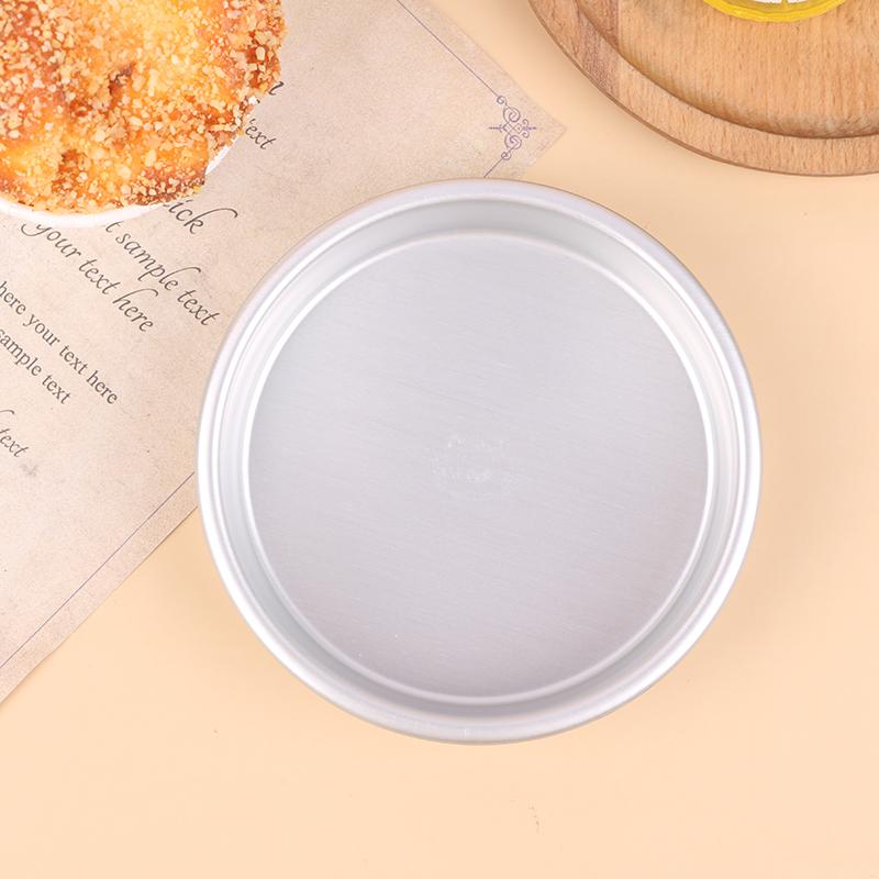 1Pc 4 Inch Aluminum Alloy Round Cake Plate Diy Food Oven Big Cake Bread Mold
