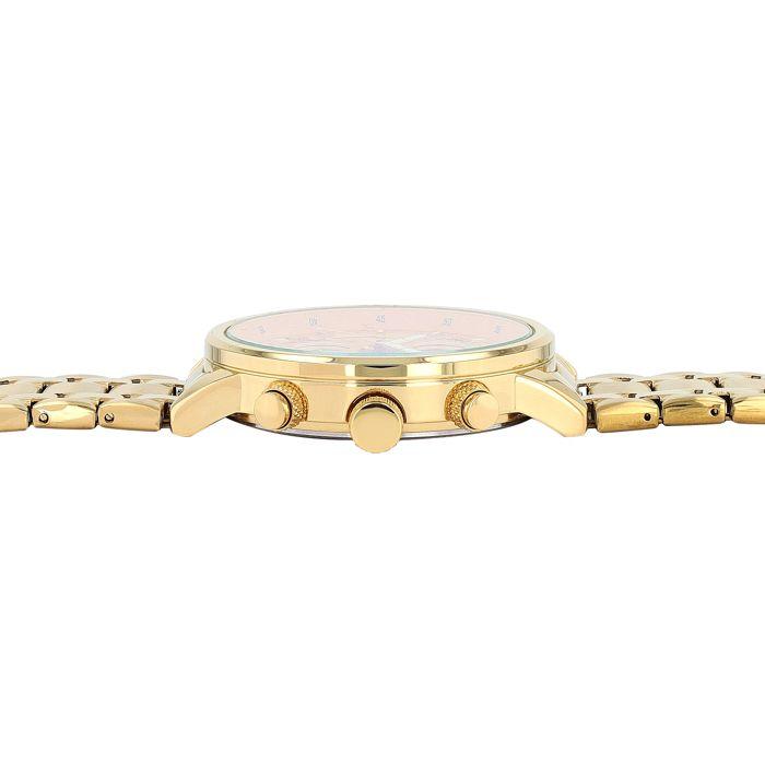 Montre - Pierrini Homme Doré - Chronographe - Acier inoxydable 22 mm - Verre minéral bleu