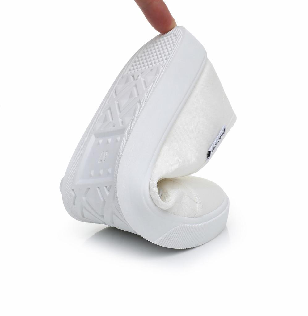 Women's White Lace-up Canvas Shoes - Soft, Breathable, Casual All-Match Sneakers for Spring and Autumn