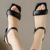 Scarpe donna stile francese moda temperamento estate nuovo stile tacco unico moda versatile punta quadrata sandali donna comfort scarpa singola