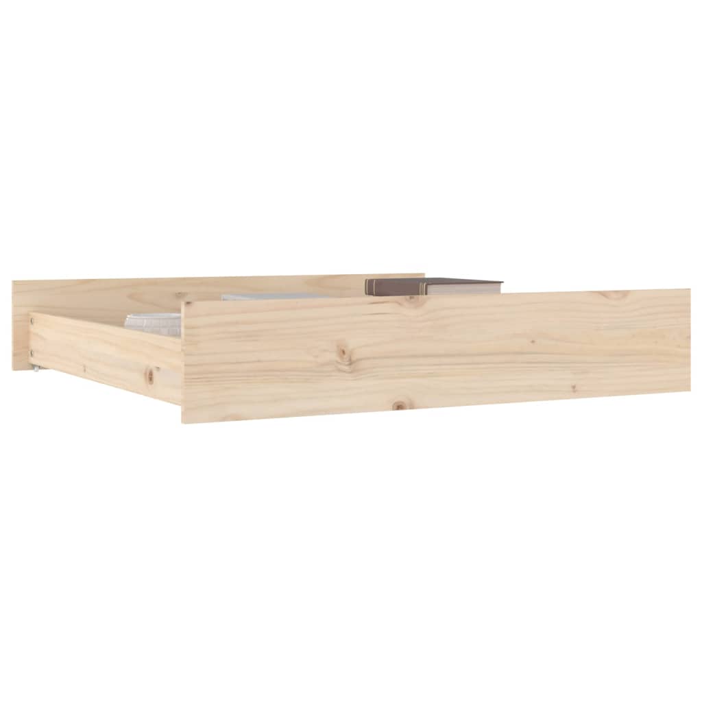 Vidaxl Under-Bed Drawers, 2 Pcs, Solid Pine Wood