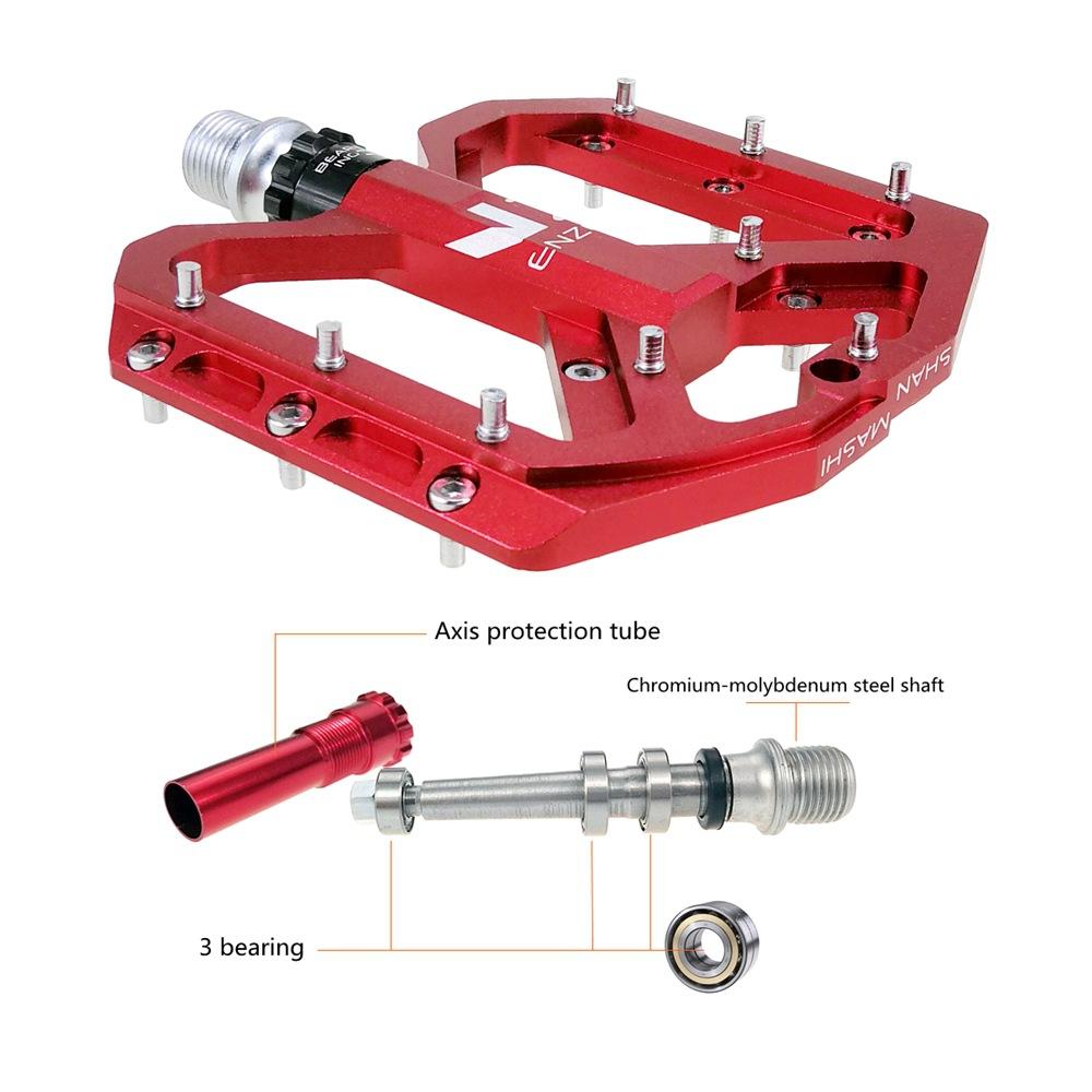 Nuevos Pedales de Bicicleta de Montaña Pedal MTB Aluminio Bicicleta Plataforma Ancha Pedales Planos 9/16" Rodamiento Sellado Pedales de Bicicleta