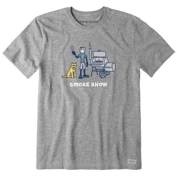 

Life is Good. Men s Jake and Rocket Smoke Show Crusher Tee, Heather Gray L