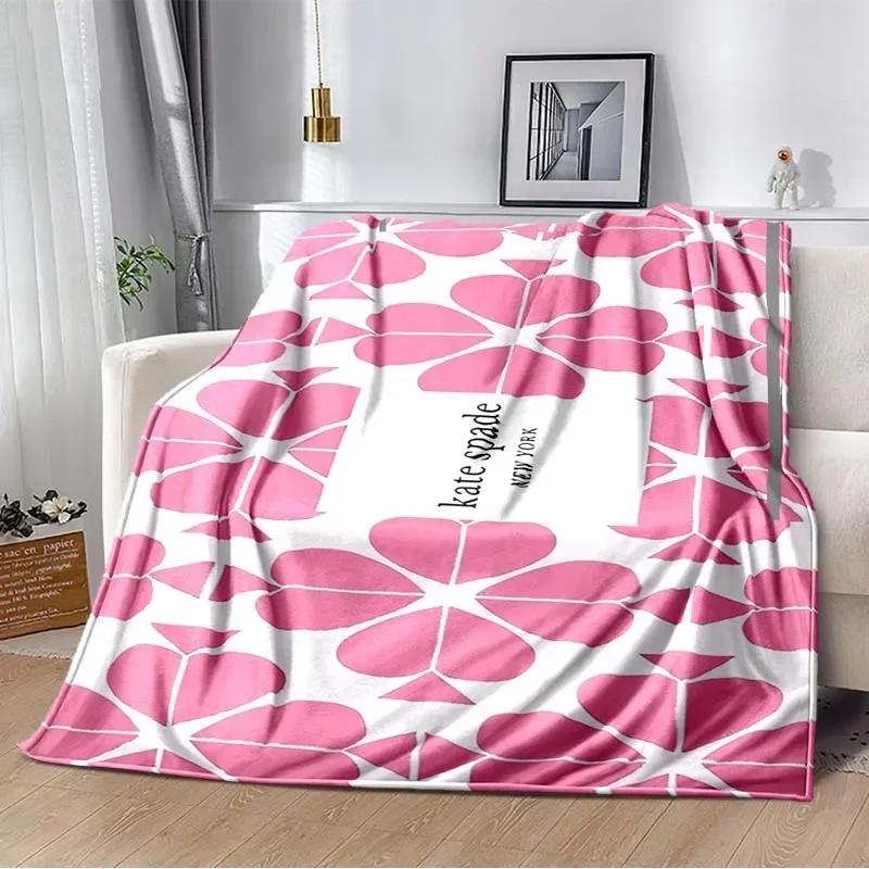Fashion Brand Logo Ke-Kate-Spade-e Plush Blanket Home Sofa Bed Decoration Portable Picnic Gift Warm Blanket