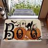 Vintage Niedliche Boo Geist Halloween Fußmatte, Kürbis Schwarze Katze Fledermaus Rutschfester Teppich für Haustür Eingang Herbst Feiertagsdekoration