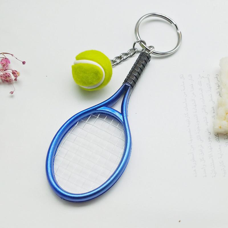 Cute Sport Mini Tennis Racket Pendant Keychain Keyring Key Chain Ring Finder Holer Accessories Gifts for Teenager KTJ